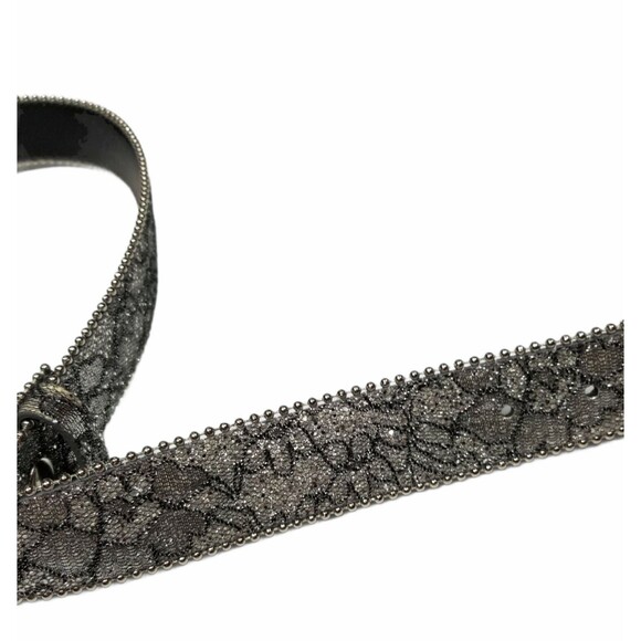 TILT Silver/Black Sparkle Bling Belt Silver Metal Buckle M - Picture 4 of 4